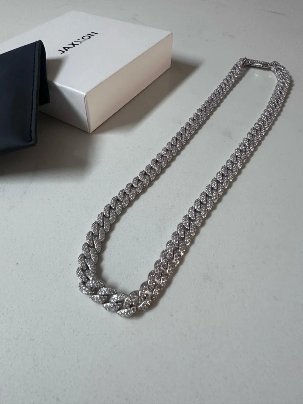 JAXXON Men’s Silver Cuban Link Chain Necklace